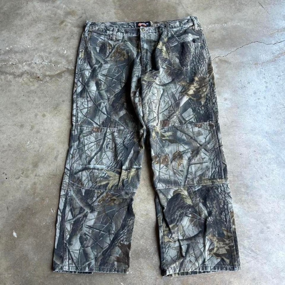 Vintage baggy camo double knee pants